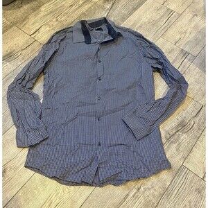 H&M Mens Medium Blue Dress Shirt Collared Long Sleeves Button Up Button Down